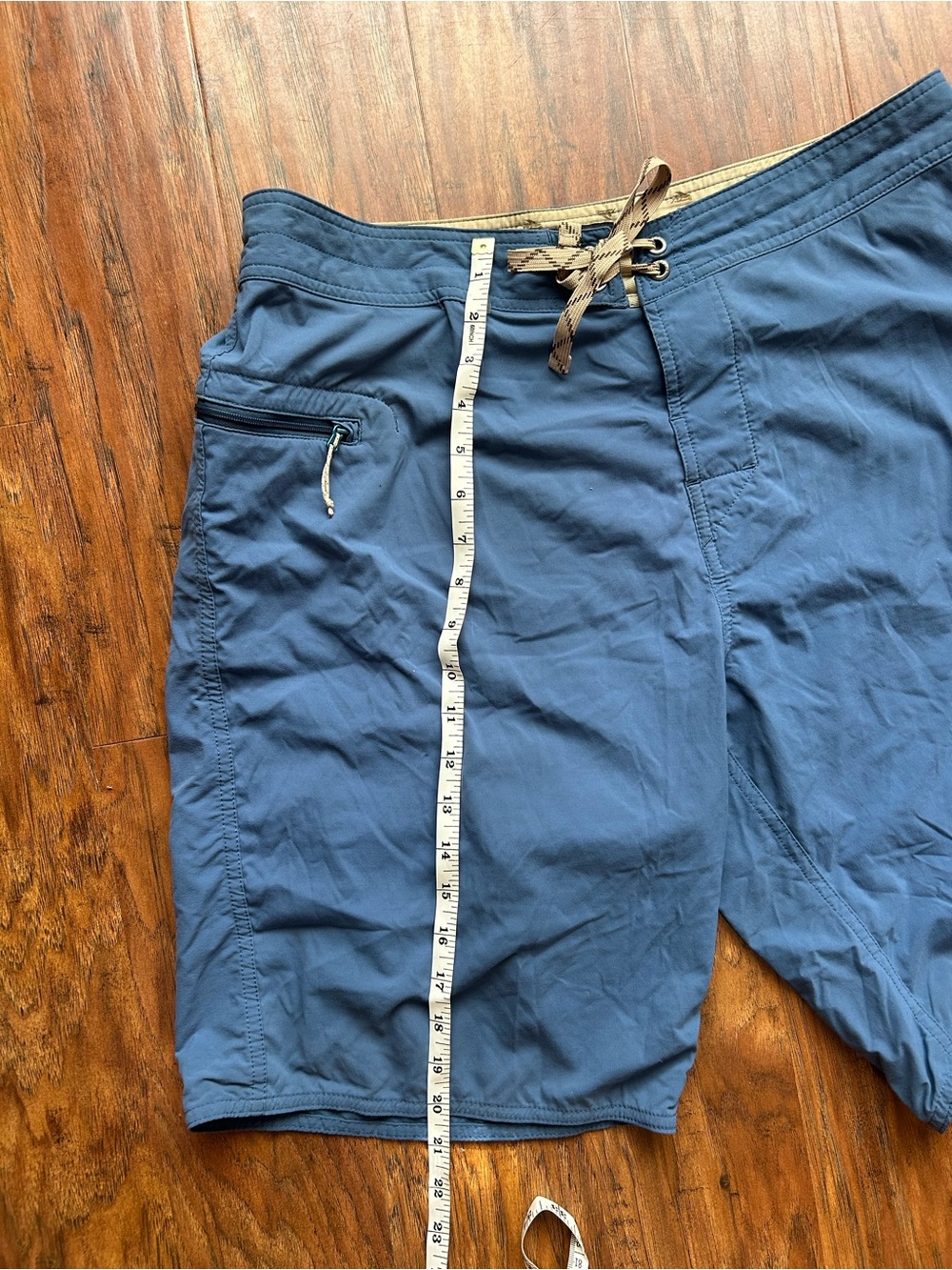 Patagonia Men's Swim Board Shorts Swim Trunks Blue Pocket Drawstring - Picture 7 of 9